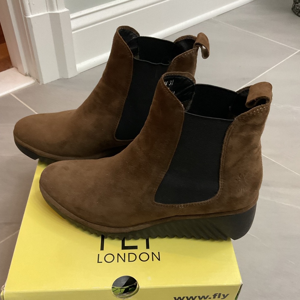 Fly London Dark Brown Suede Ankle Boots